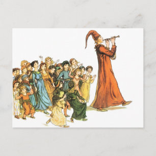Postal Ilustracion de Piper Pied de Kate Greenaway