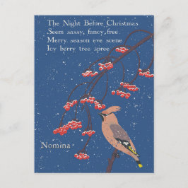 Postal Ilustración de poema personalizado de Navidad para