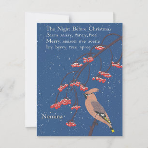 Postal Ilustración de poema personalizado de Navidad para