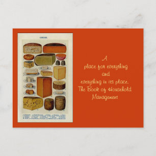 Postal Ilustracion de queso de cocina de la señora Beeton