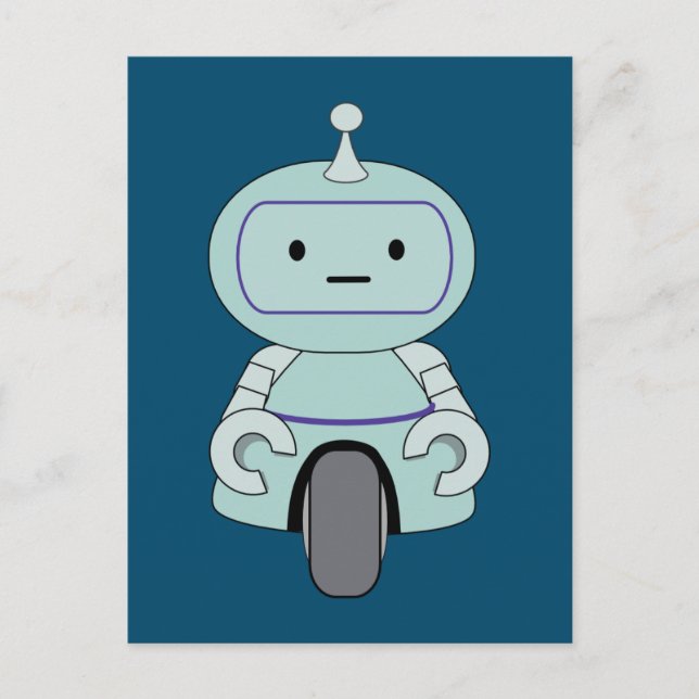 Postal Ilustracion de Robot Cute (Anverso)