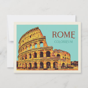 Postal Ilustracion de Roma Colosseo Italia Postcard