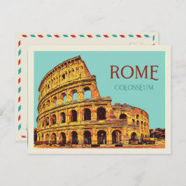 Postal Ilustracion de Roma Colosseo Italia Postcard