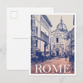 Postal Ilustración de Roma Italia Arte vintage Viajes