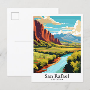 Postal Ilustracion de San Rafael Argentina Viaje Viaje Vi