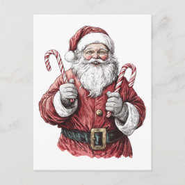 Postal ilustración de Santa Claus de Navidad