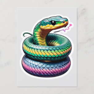 Postal Ilustracion de serpiente suave