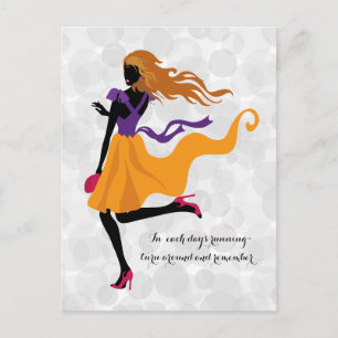 Postal Ilustración de silueta brillante de moda
