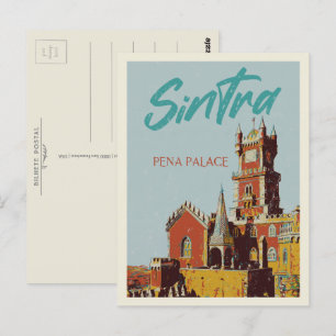 Postal Ilustracion de Sintra Pena en el palacio Portugal