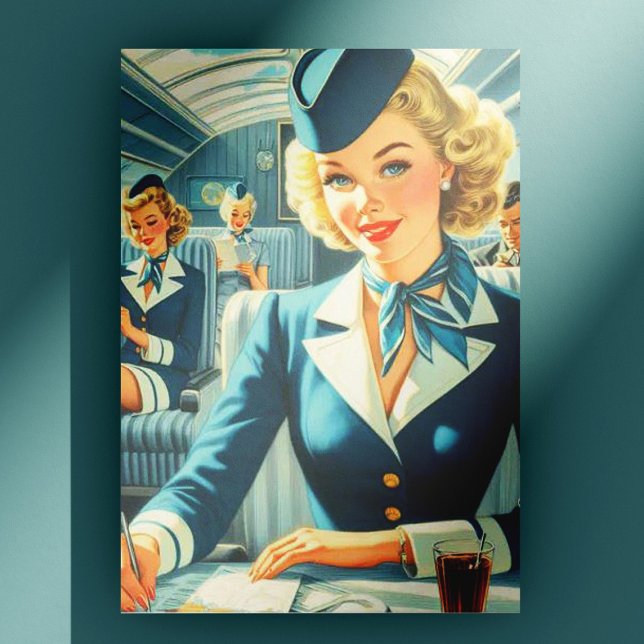 Postal Ilustracion de Stewardess de época (Subido por el creador)