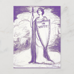 Postal Ilustracion de Suffragette por Nina Allender