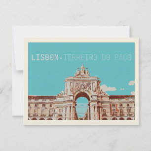 Postal Ilustración de Terreiro do Paço de Lisboa, Portuga