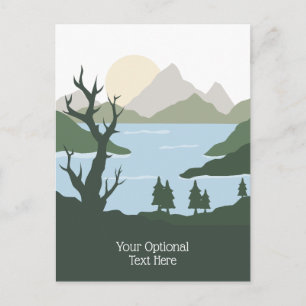 Postal Ilustración de texto personalizado de la naturalez