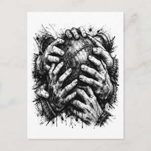 Postal Ilustración de tinta de arte oscuro de las Orcadas