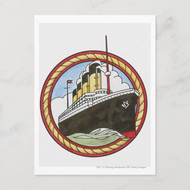 Postal Ilustracion de Titanic