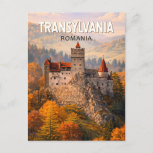 Postal Ilustración de Transilvania Rumania Arte de viaje