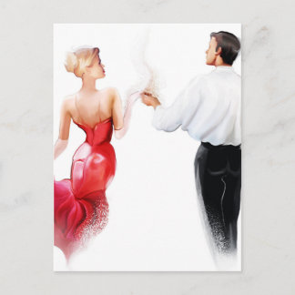 Postal Ilustracion de un tango bailador de pareja
