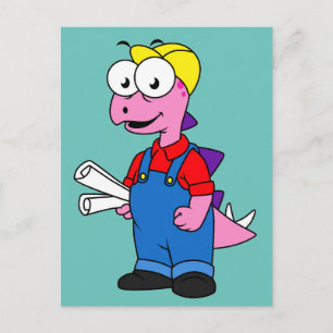 Postal Ilustración de un trabajador de la construcción St