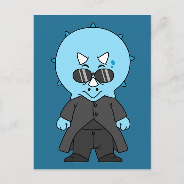 Postal Ilustracion De Una Matriz Triceratops. (Anverso)