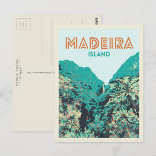 Postal Ilustracion de vegetación de Madeira Portugal