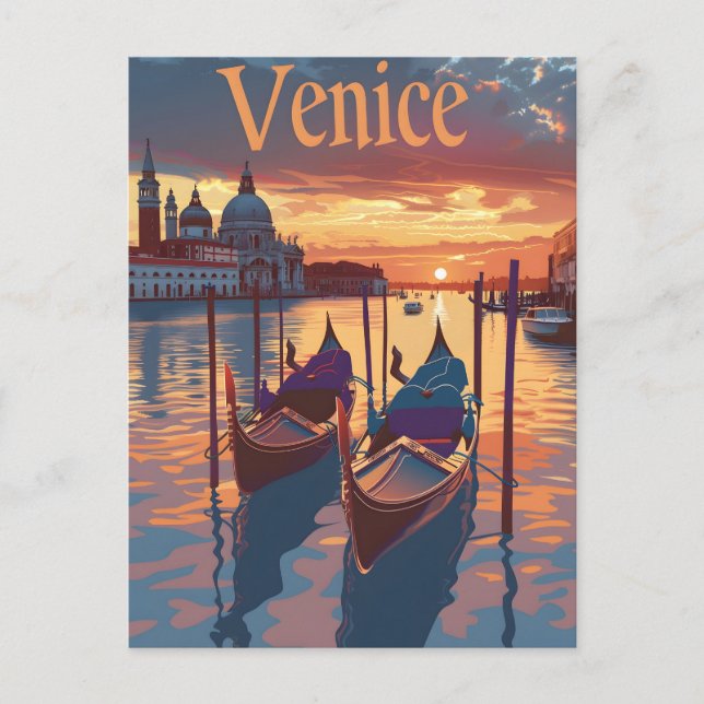 Postal Ilustracion de Venecia (Anverso)