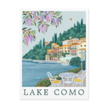 Ilustración de viaje al Lago de Como Italia