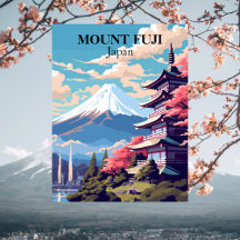 Ilustración de viaje al Monte Fuji, Japón 