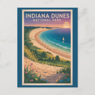 Postal Ilustración de viaje al Parque Nacional Indiana Du