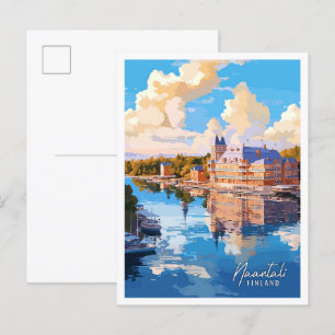Postal Ilustracion de viaje Art Vintage de Finlandia