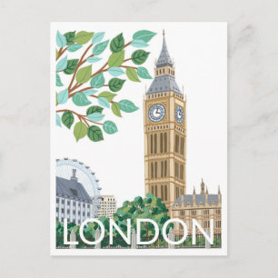 Postal Ilustración de viaje Big Ben Londres