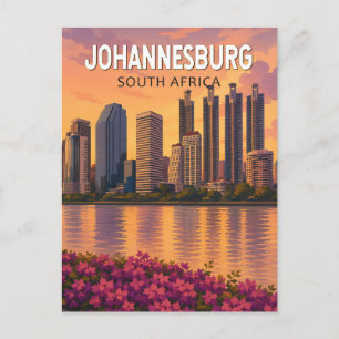 Postal Ilustración de viaje de arte de Johannesburgo Sudá