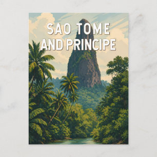 Postal Ilustración de viaje de arte de Santo Tomé y Prínc