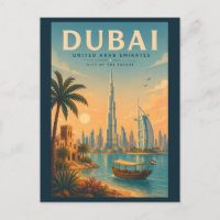 Ilustración de viaje de Dubai Emiratos Árabes Unid