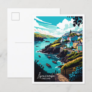 Postal Ilustracion de viaje de Ilfracombe England Art Vin