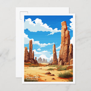 Postal Ilustracion de viaje de los pináculos de Australia