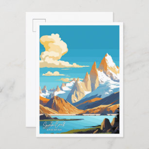 Postal Ilustracion de Viaje de Santa Cruz Argentina