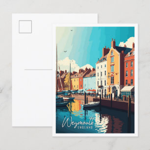 Postal Ilustracion de viaje de Weymouth England