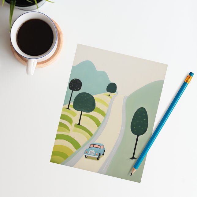 Postal Ilustracion de viaje por carretera panorámico (Subido por el creador)