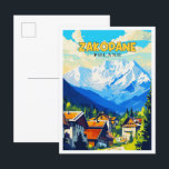 Postal Ilustracion de viaje vintage de Zakopane Polonia<br><div class="desc">Zakopane Polonia lugar de viaje vintage ilustracion</div>