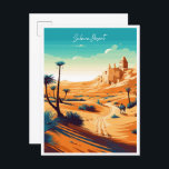 Postal Ilustracion de viaje vintage del Sahara Desert Afr<br><div class="desc">Ilustracion del lugar de viaje vintage del Sahara Desert Africa</div>