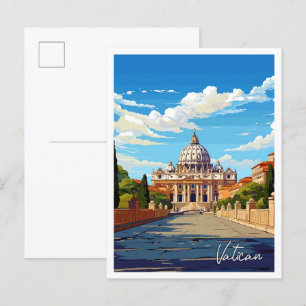Postal Ilustracion de viajes Art Vintage de Italia