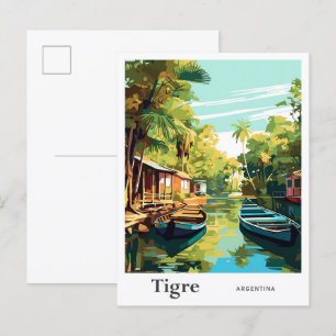 Postal Ilustracion de viajes artístico de la Argentina de
