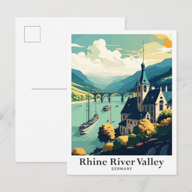 Postal Ilustracion de viajes artístico del valle del río  (Anverso / Reverso)