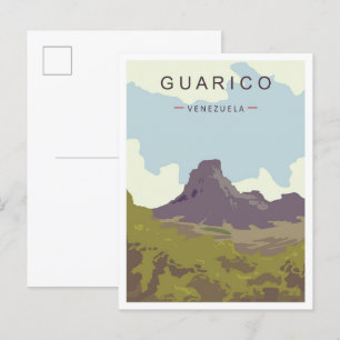 Postal Ilustracion de viajes artístico vintage de Guarico