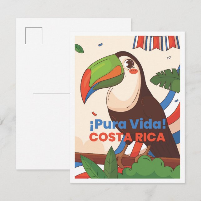 Postal Ilustracion de viajes artísticos de Costa Rica (Anverso / Reverso)