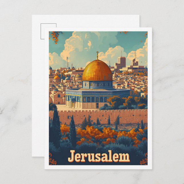 Postal Ilustracion de viajes artísticos de Jerusalén (Anverso / Reverso)