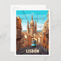 Ilustracion de viajes artísticos de Lisboa Portuga