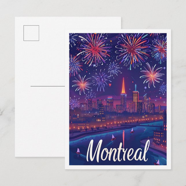 Postal Ilustracion de viajes artísticos de Montreal Canad (Anverso / Reverso)
