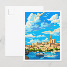 Postal Ilustracion de viajes artísticos de San Antonio Es