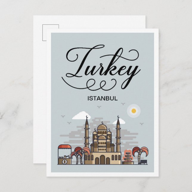 Postal Ilustracion de viajes artísticos de Turquía en Est (Anverso / Reverso)